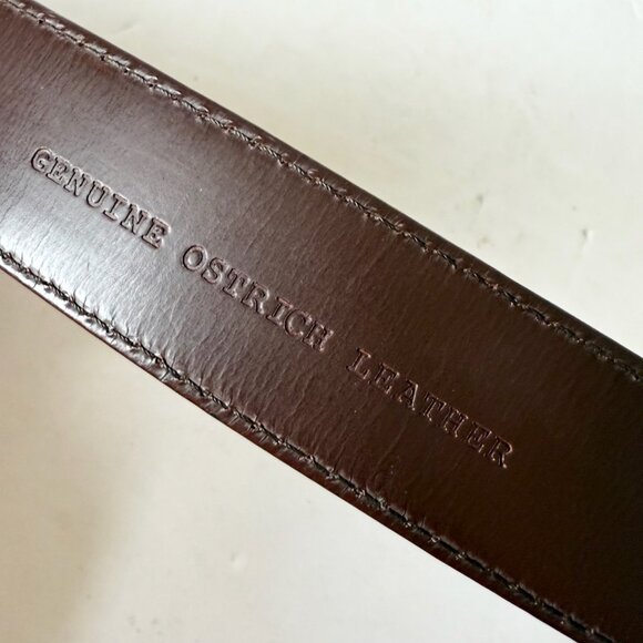 NEW Rod Patrick Mens Western Belt Dark Brown Smooth Ostrich Leather Size 46 - Picture 11 of 13